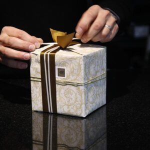 christmas gift box with ribbon